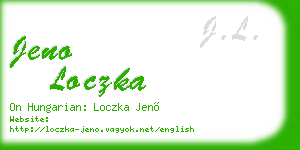 jeno loczka business card