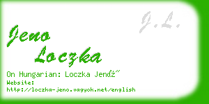 jeno loczka business card